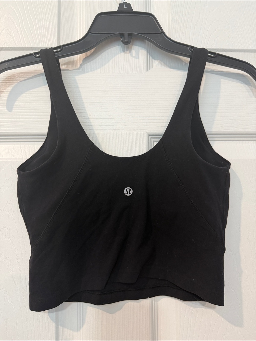 lululemon athletica Black Scoop Neck Cropped Tank Top